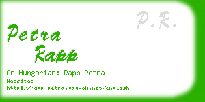 petra rapp business card